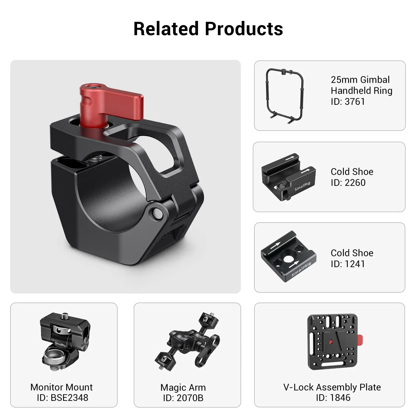 SmallRig 25 мм стержневой зажим с ARRI 3/8 ”-16 & 3/8"-20 отверстия для аксессуаров для DJI Ronin M/Ronin MX для FREEFLY Movi Gimbal-1/4