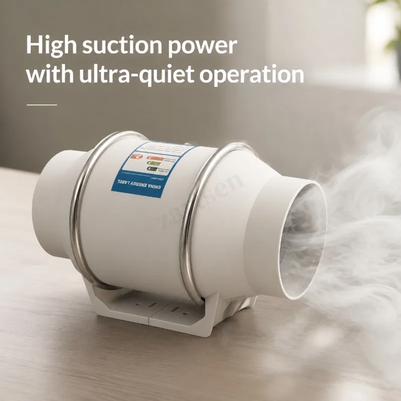 4Inch Two Speed Remote Control Exhaust Fan Silent Inline Pipe Duct Extractor Air Ventilation Blower Kitchen Toilet Wall Booster - view 3