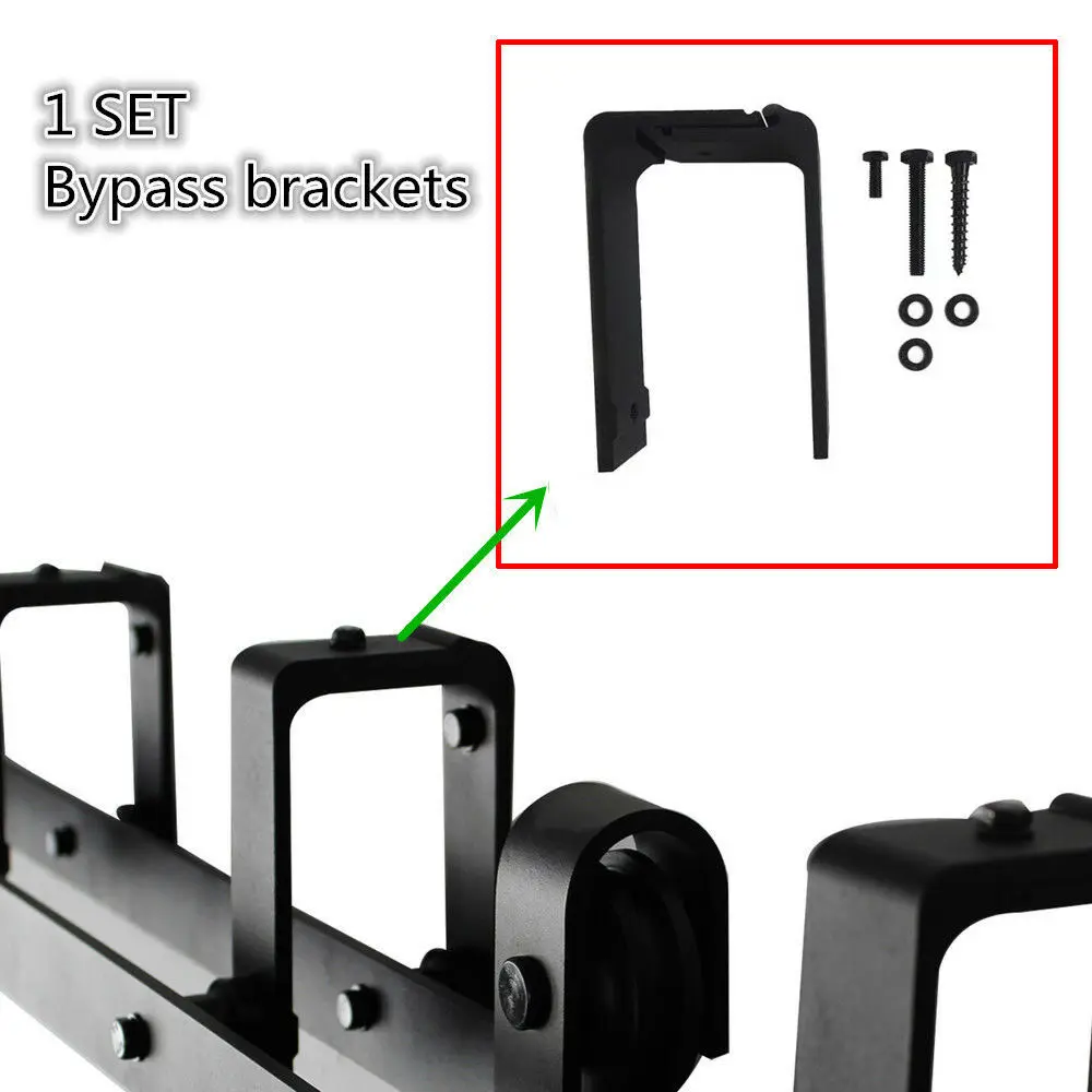 CCJH 1 Set Bypass Bracket For Bypass Sliding Barn Door Track (No Track)