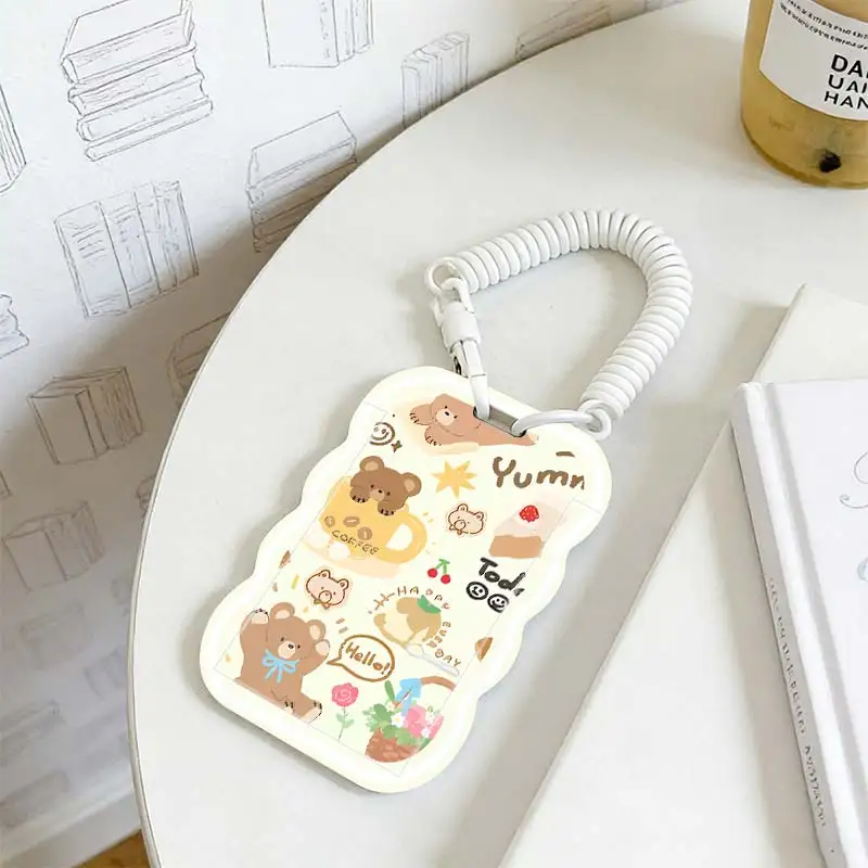 Cards Cover for Kpop Photocard Holder Student Bus/Meal Card Protection Case Photo Protector Stretchable Spring Cord