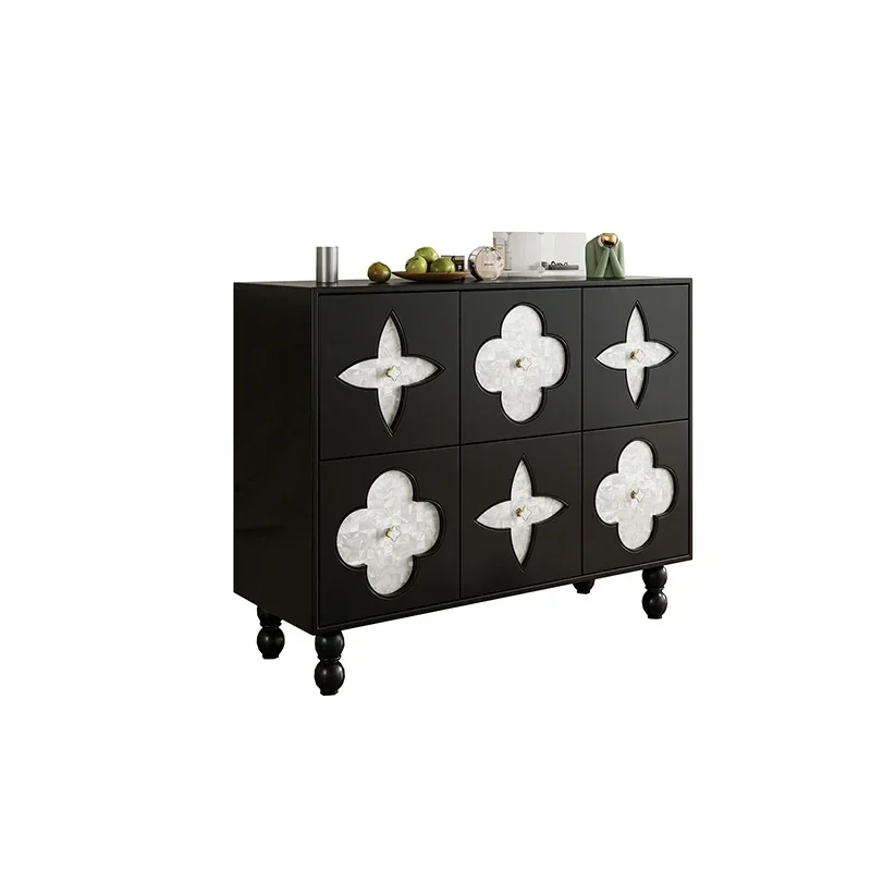 French solid wood shoe cabinet entry shell entrance partition cabinet