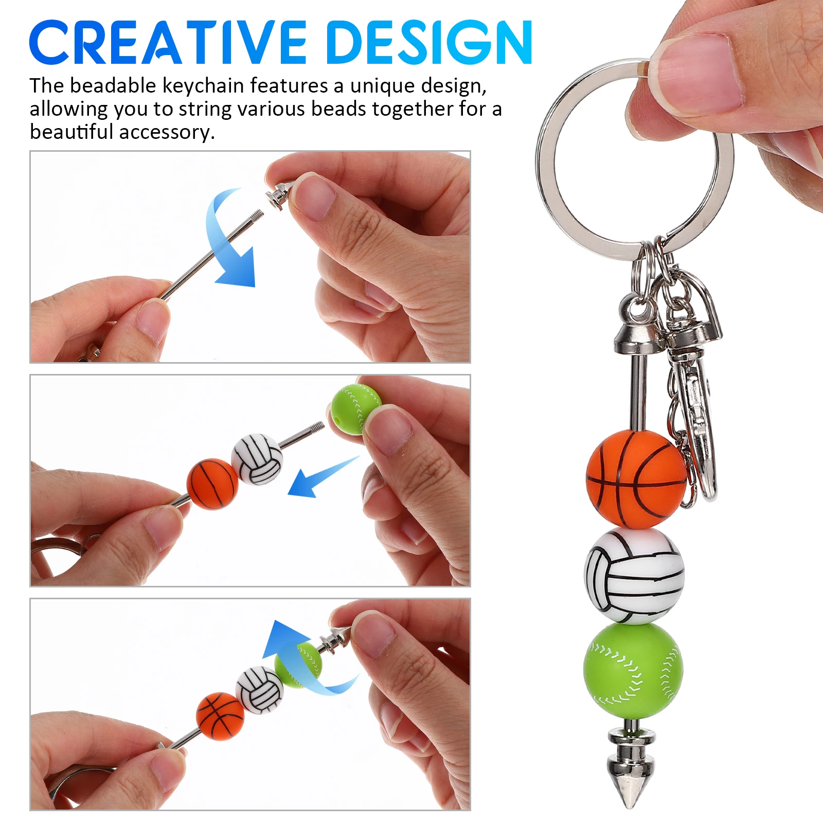 

12 pcs Clasp Key Chain Beadable Blank Iron Keychains 15x3cm Diy Jewelry Accessories Bag Hanging Ornament Backpack Pendant