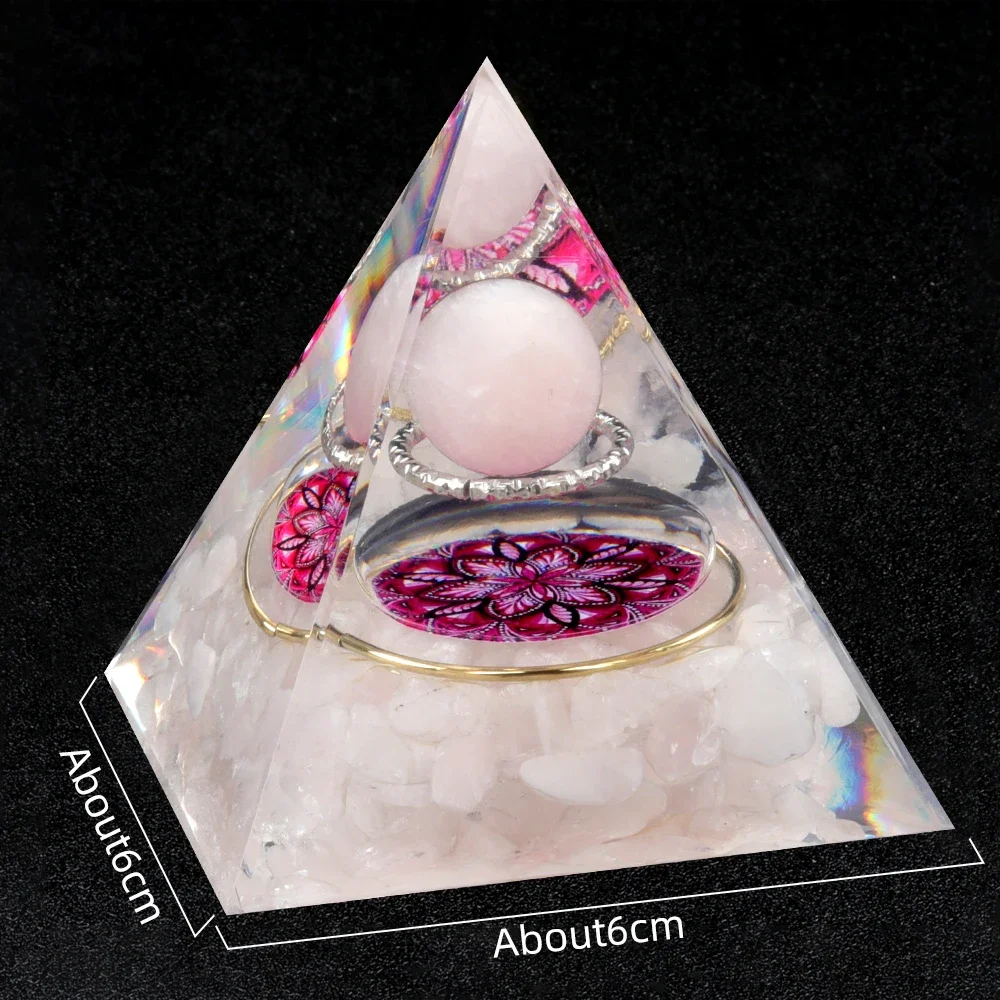 Pyramid Gravel Ornaments Natural Stone Chakra Pyramid Decorative Ornament Home Handicrafts Spiritual Jewelry