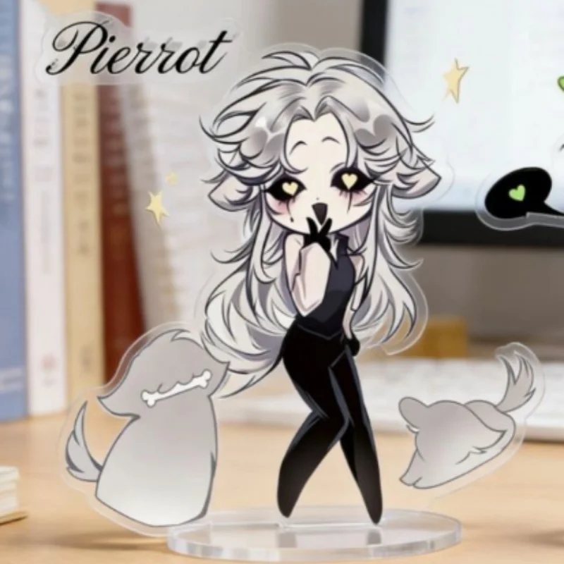 Pierrot Harlequin Standing Anime KeyChain ‌‌The Freak Circus Men Key Chain for Women Cartoon Art Acrylic Keyring Pendant Gifts