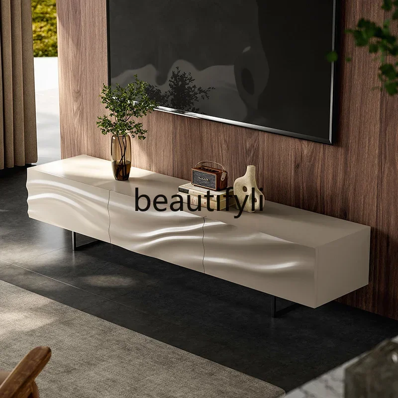 

yj32 Modern light luxury TV cabinet, living room, household Italian minimalist villa, high-end solid wood
