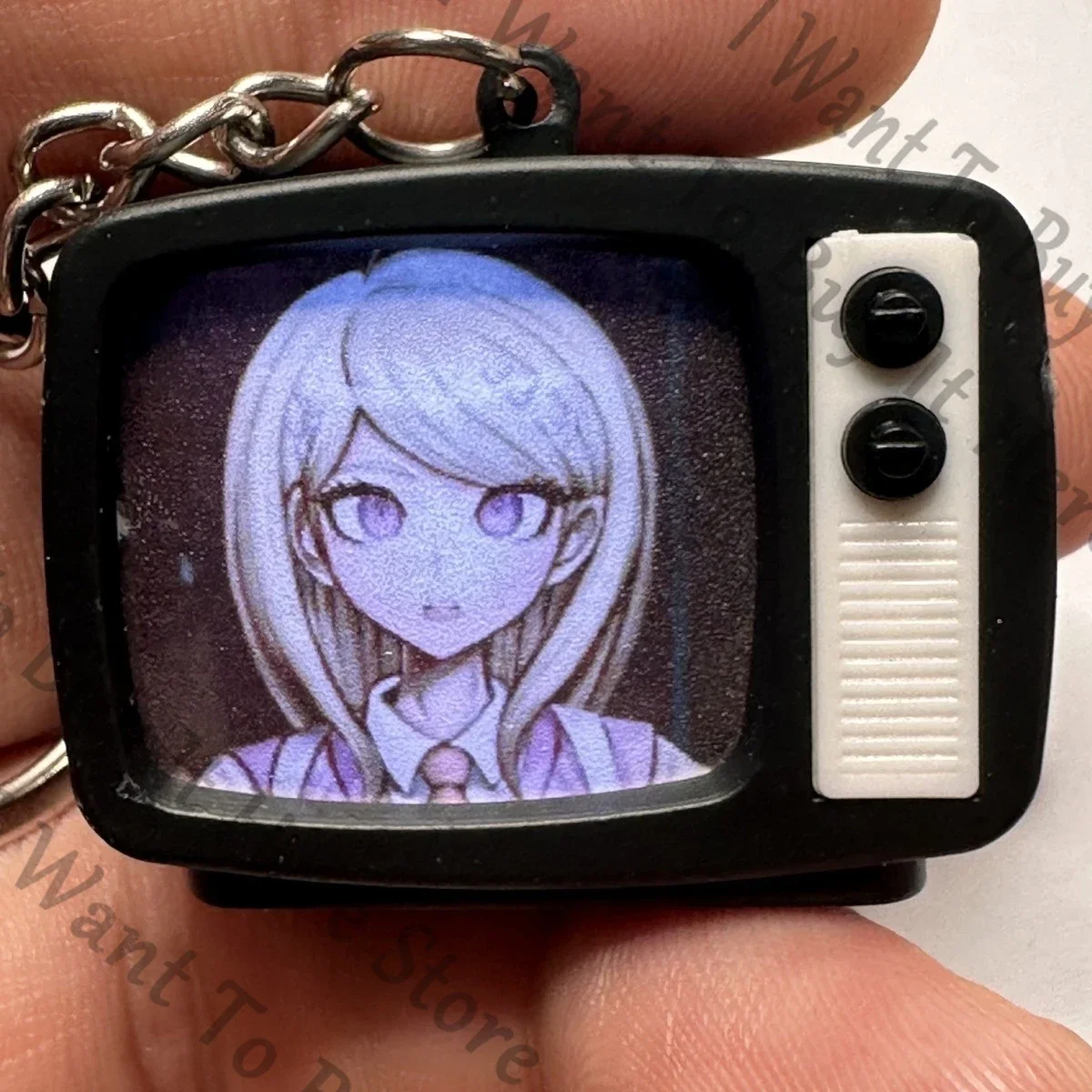 Anime Danganronpa Kaede Akamatsu Cosplay Cartoon Give Out Licht Schlüsselanhänger Zubehör Phonate Schlüsselanhänger Widget Ornament Maskottchen Geschenk