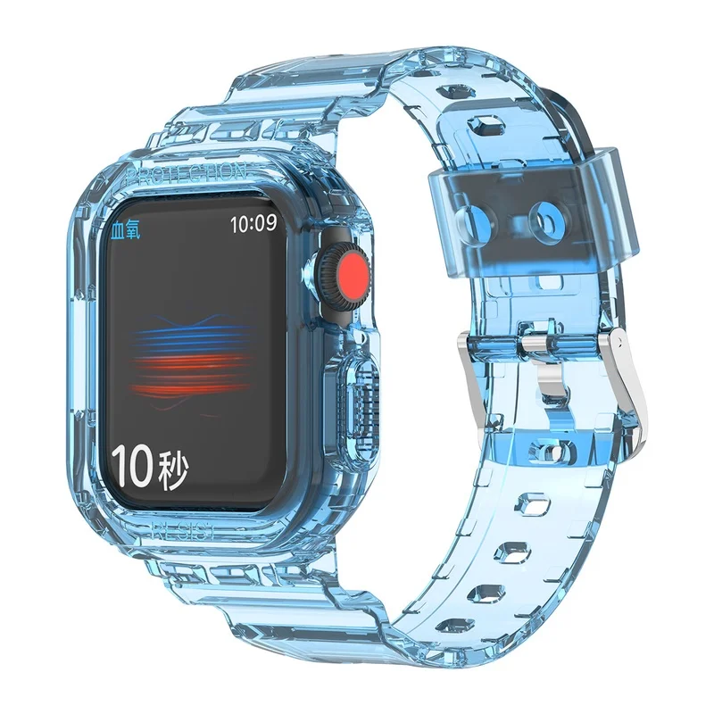 TPU Case + Strap Integrated Bracelet Case for Apple Watch Series 7 45mm 41MM Replacement Watch band smart watch