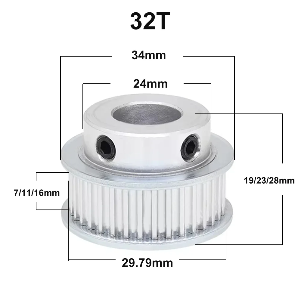 HTD3M Timing Pulley 32T 34T 35T 36T 38Teeth 3M BF Type Pulley Bore 5/6-20mm Belt Width 10/15mm 3M Synchronous Wheel