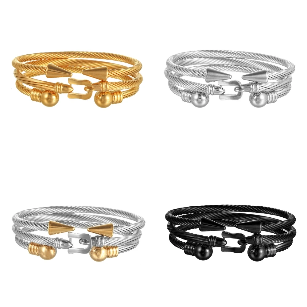 

Punk Open Bracelet Titanium Steel Nail Bracelet Hip Hop Bracelet 3-Piece Set Jewelry for Men Stainless Steel Jewelry Sets