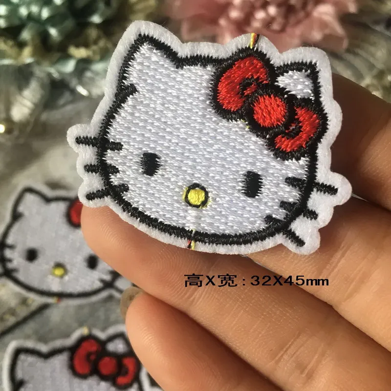 Sanrio 2024 New Fashion Trend Anime Patch Helloes Kittys Embroidery on Clothes Pants Cartoon DIY Fusible Patch for Hoodies