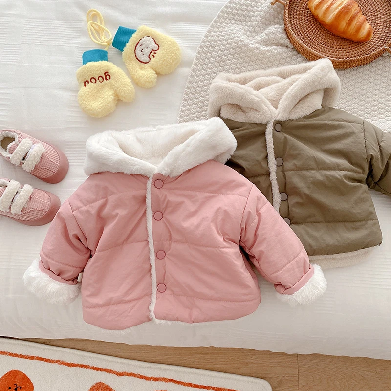 0-5 Years Kids Clothing Toddler Autumn Winter Hooded Coat Baby Girls Warm Jacket Children Neutral Parka Outerwear Boy Warm Coat