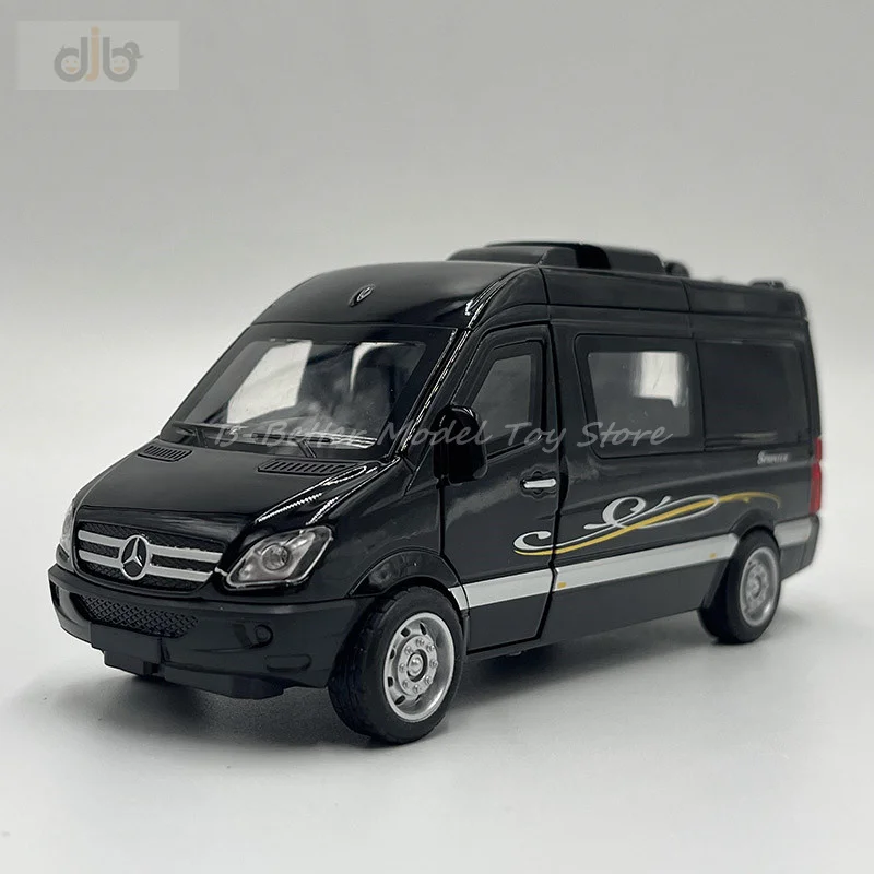 1:38 Diecast Metal Model Toy Sprinter Van Minibus MPV Miniature Replica Pull Back With Sound & Light
