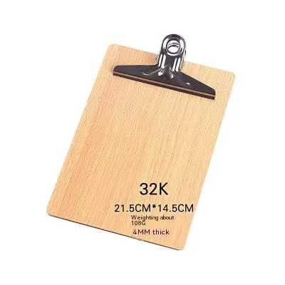 Thicken A4 A5 Wooden Clipboard for Student Writing Pad File Folder Board Clamp File Storage File Folder Fillet Design Office