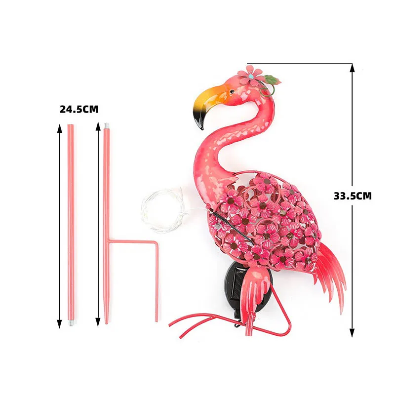 Solar Powered LED Flamingo Iron Art Floor Light Outdoor IP44 Garden Decorative Crafts for Courtyard Lawn for Outdoor Lighting