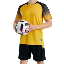 Soccer Jersey Set for Men Soccer Tracksuit Jersey Kit Quick Drying Breathable Man Children Team Training Football Uniform