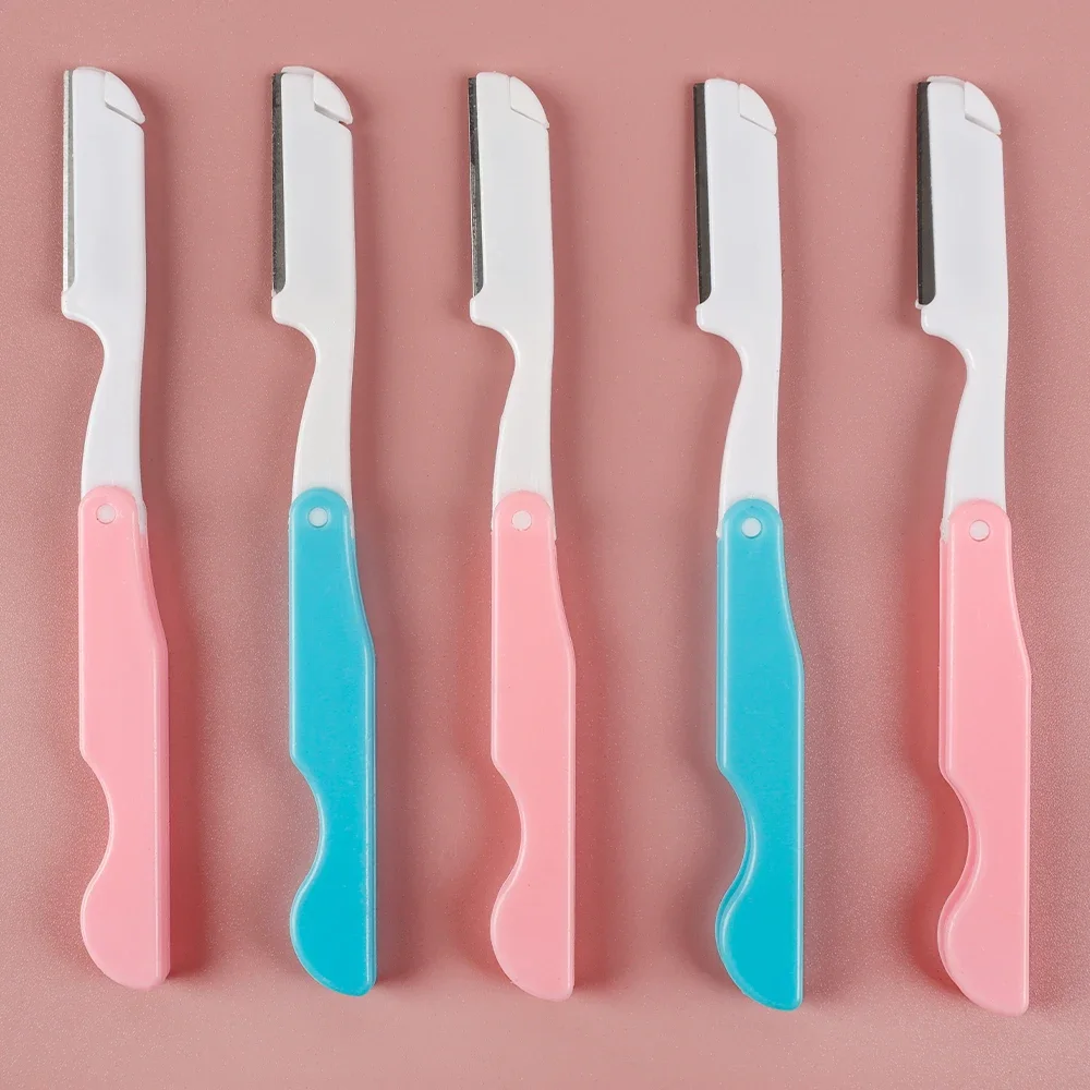 Cuchillo portátil para recortar cejas, maquinilla de afeitar antiarañazos, herramientas de maquillaje, raspador profesional, cortadores de depilación con hoja Facial plegable