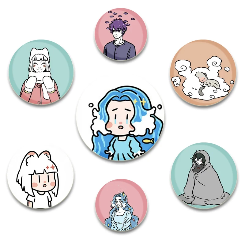 58MM Anime Non-Humans Pin postacie z kreskówek AoLie Nezha broszka odznaka zatrzaski na guziki na plecaku biżuteria akcesoria prezenty