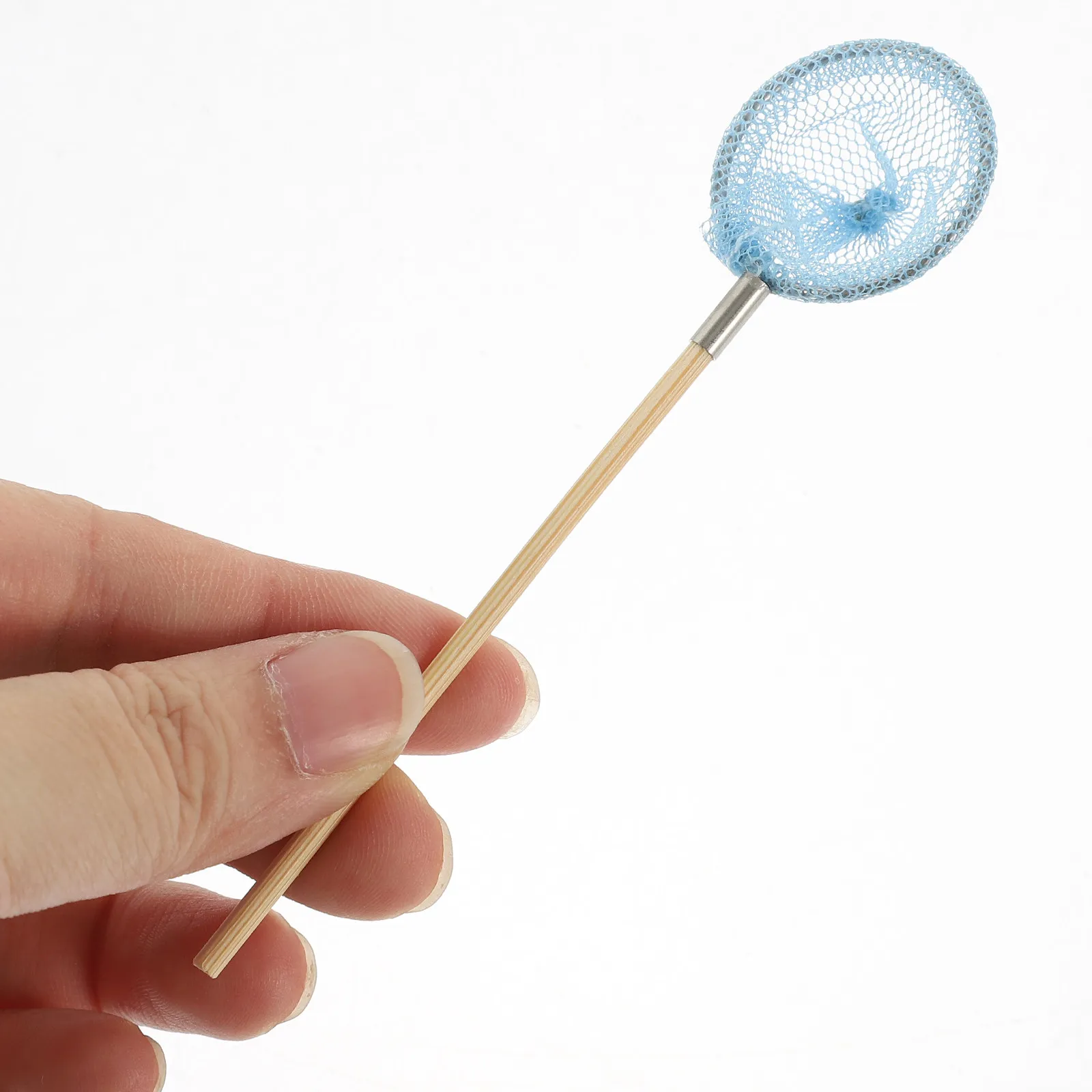 

4Pcs Miniature Fishing Net Accessory Mini House Ornament Small Insect Net Catcher Summer Scene Prop House Decoration