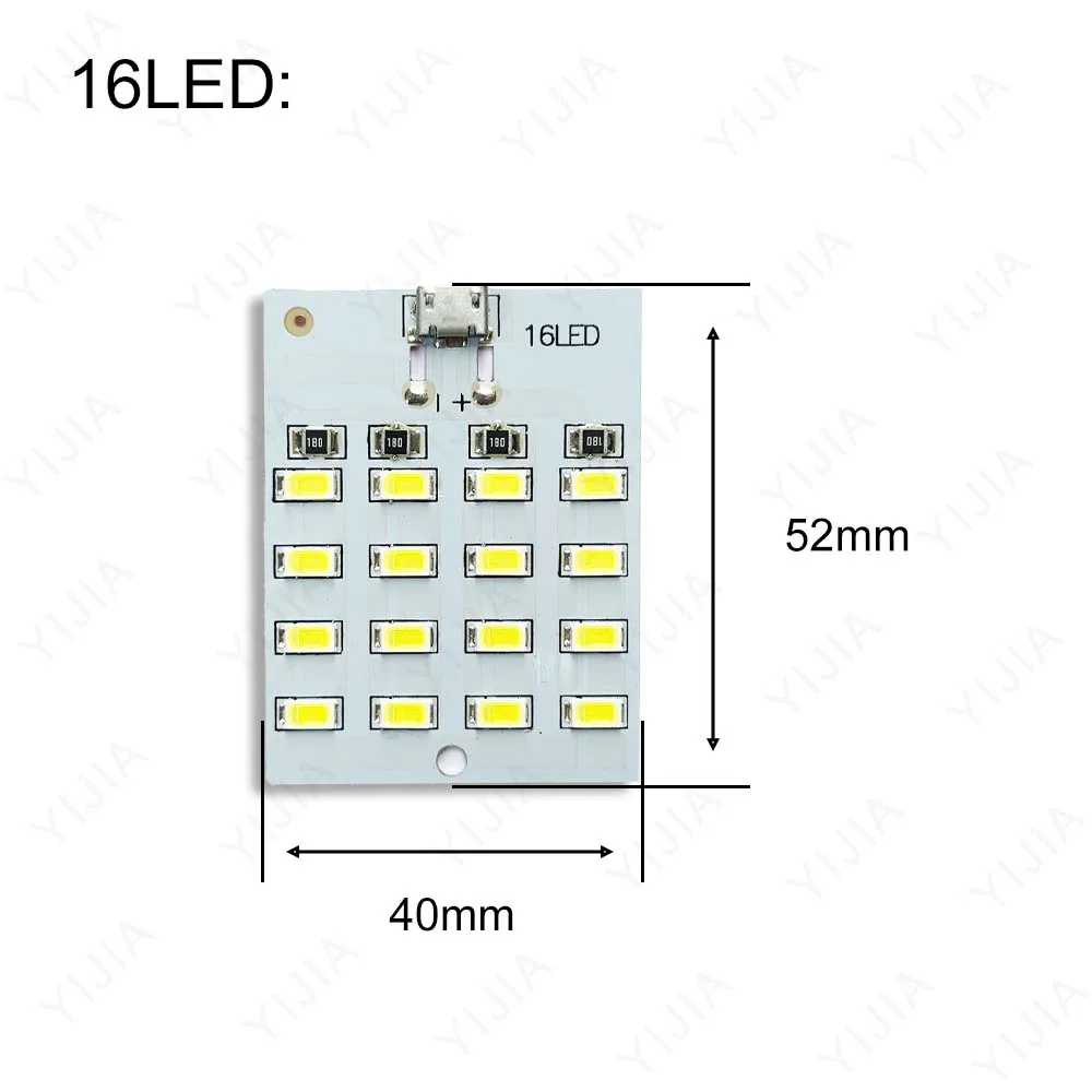 LED SMD 5730 5V White 6000K Mirco USB Direct 5730 LED Lighting Panel Board 430mA~470mA USB Mobile Emergency Lamp For Night Light