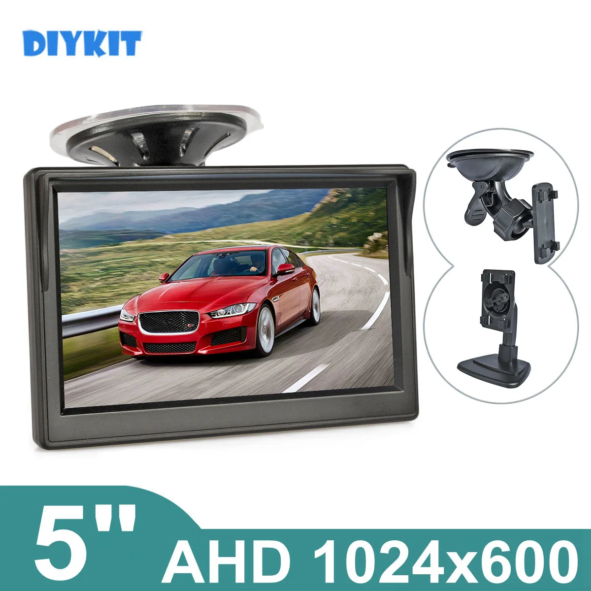 

DIYKIT 5inch AHD Car Rear View Monitor Inside Parking Backup HD Monitor with Suction Cup and Bracket for MPV SUV Horse Lorry