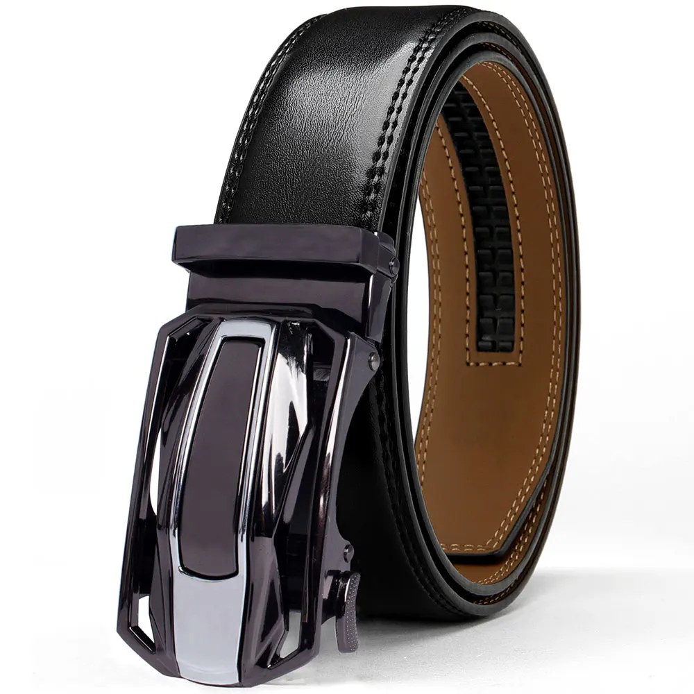 NONE Männer Gürtel Aus Echtem Leder Kuh Strap Automatische Gürtel Sport Auto Marke Mode Automatische Schnalle Hüftgurt Schwarz Männlich Gürtel für Männer 4