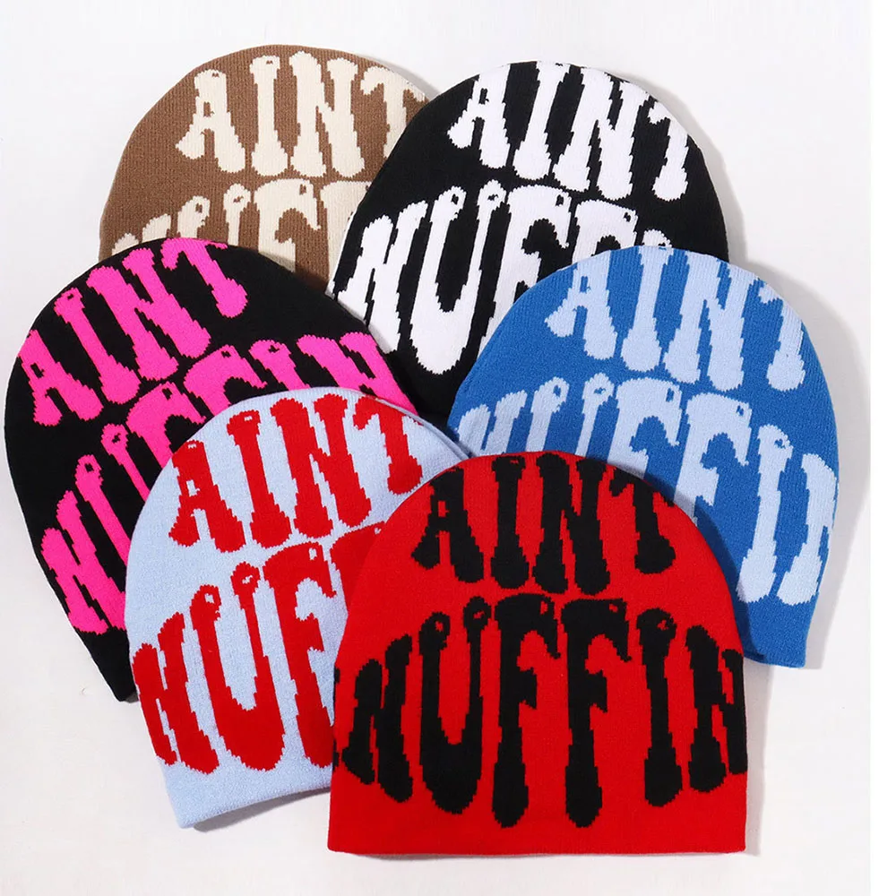 Women's Caps Fashion Letters Double-sided Knitted Hats For Men Autumn And Winter Warm Woolen Hat