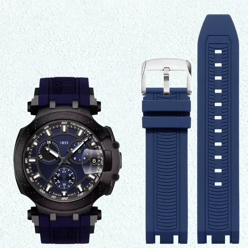Para Tissot t-sport Racing T115.417 Moto GP correa de reloj de goma T115417 hombres serie deportiva correa de reloj de silicona T115 pulsera masculina