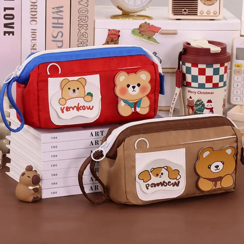 

Large Size Bear Pencil Case High Aesthetic Value Cute Design Student Pencil Case Makeup Pouch Storage Bag School Stationery Bag