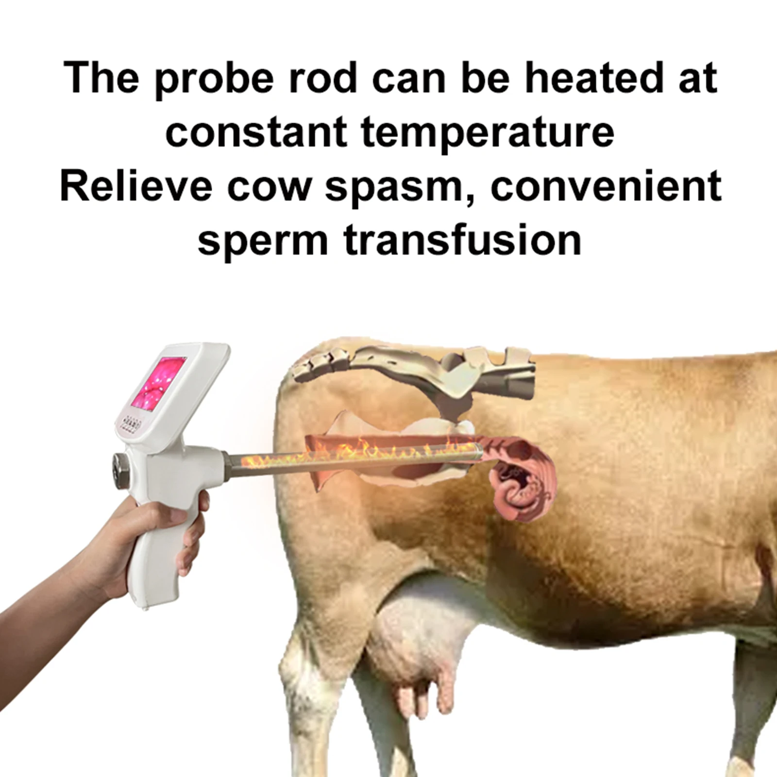 Portable Artificial Insemination Tool for Milk Cow Visual Endoscope Sperm Gun Tools Veterinary Breeding Kit Horse Cattle Farm