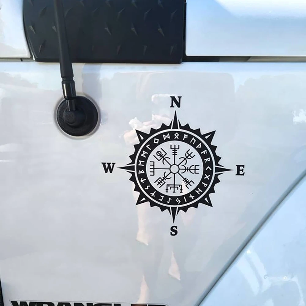 Vegvisir Rune Kompass Auto Vinyl Aufkleber Wikinger nordische Autofenster LKW Dekor Aufkleber Tuning Zubehör