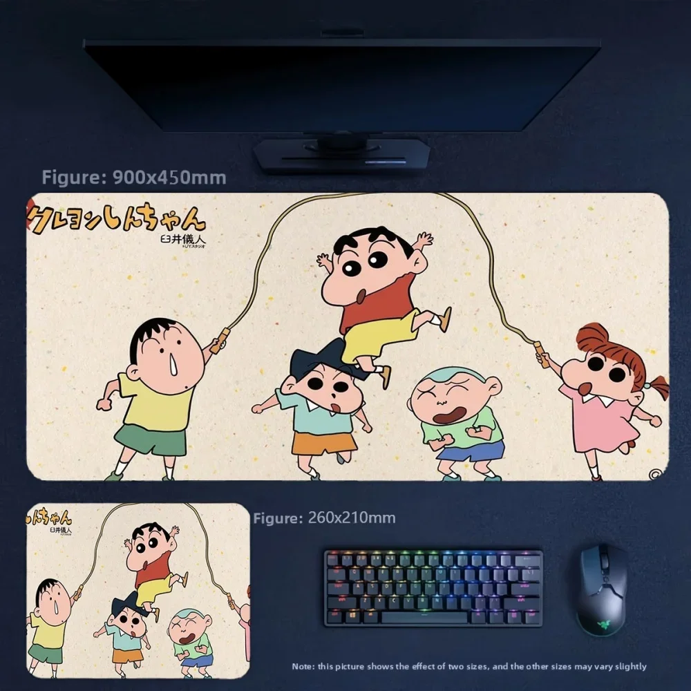 Cartoon Crayon Shin-chan and His Friends Cute Large Size Wrist Table Mat Animation Waterproof Stain Resistant Leather Mouse Pad