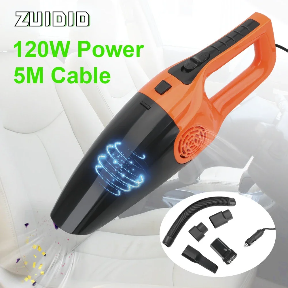 

2023 Portable Car Vacuum Cleaner 12V 120W Handheld Vacuum Cleaners Strong Suction Wet And Dry Dual Use Cleaning Car Accessories