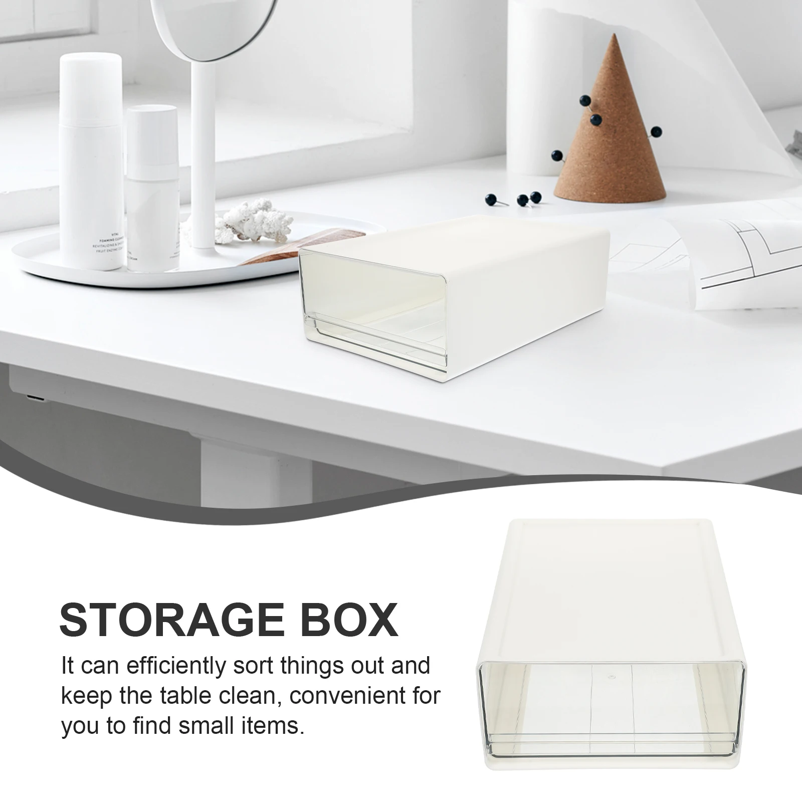 

Household Storage Drawer HIPS PET Desk Organizer Large Capacity Office Accessory Storage Box