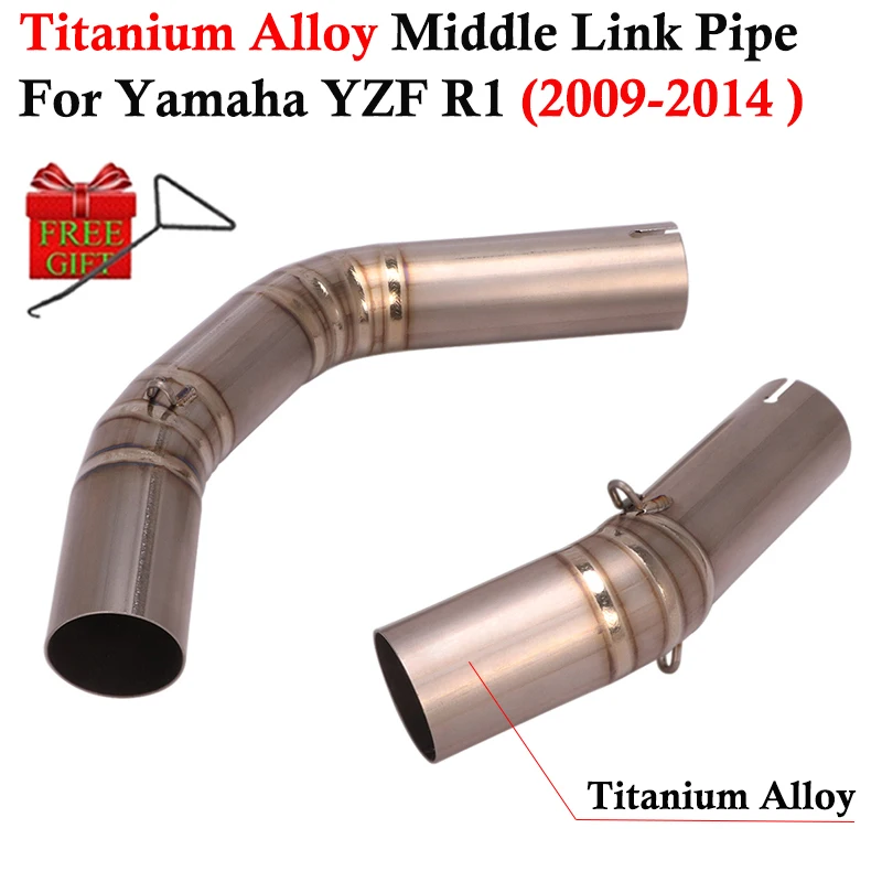 

Titanium Alloy Slip On For Yamaha YZF R1 2009 - 2014 Motorcycle Exhaust Escape System Modify Middle Link Pipe Muffler