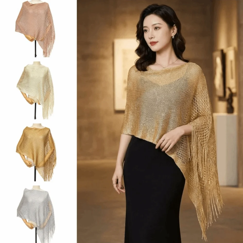 

Photo Props Trendy Hollow Out Shawl Breathable Solid Color Hollow Out Scarf Elegant Thin Long Scarf Thread Dresses OOTD