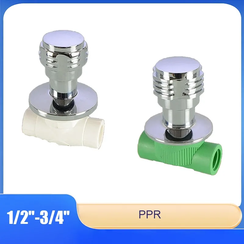 

PPR Hidden Valve Tap Water Pipe Switch Water Stop Valve 1/2" 3/4" 20/25PPR Water Pipe Accessories White And Green Two Types