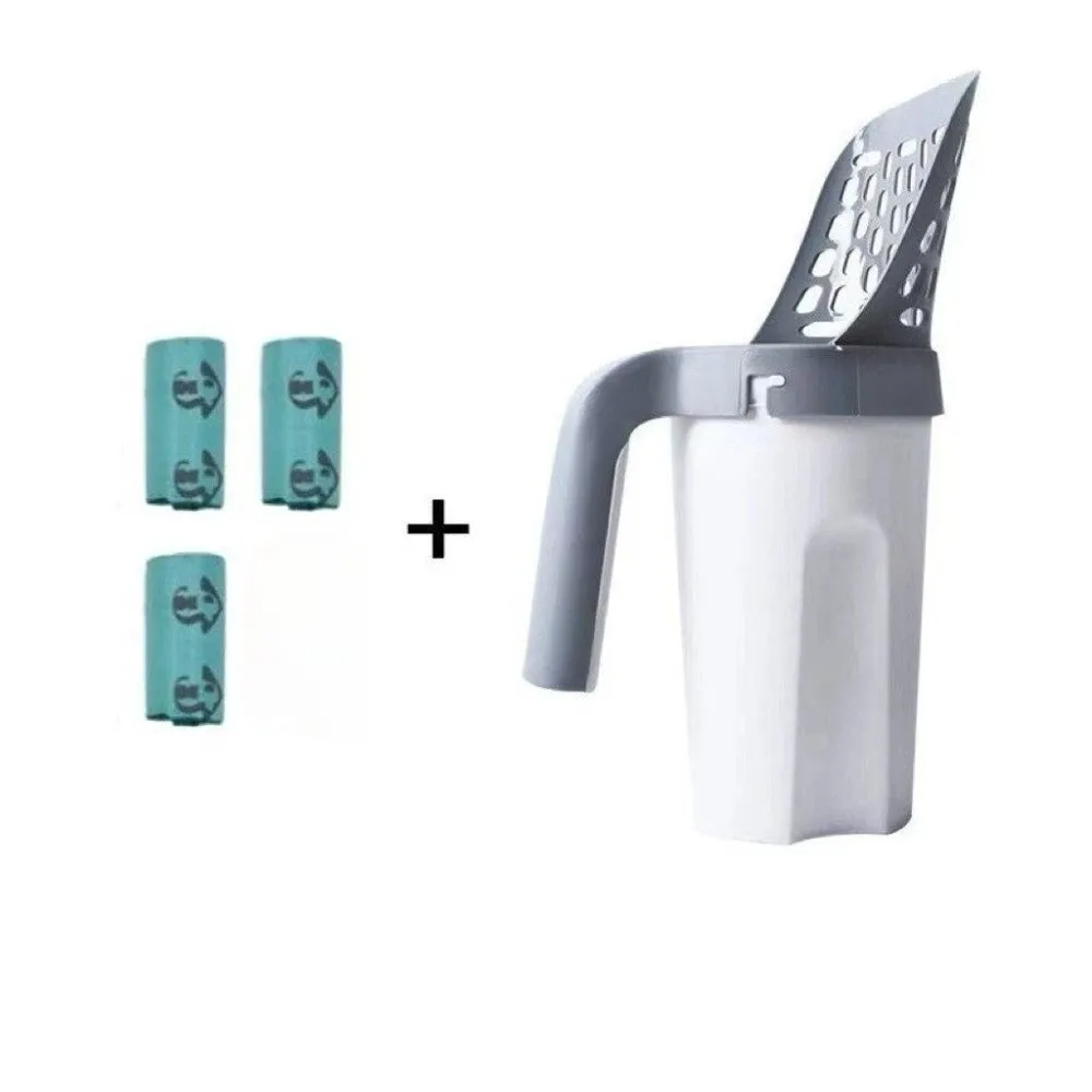 All-in-One Cat Litter Scoop Detachable Long Handle Cat Litter Shovel Odor Isolation Durable Cat Poop Scooper Cat Litter Box