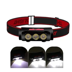 MINI Type-C USB White LED 18650 Hunting Portable headlight Fishing 6 Mode Torch head lamp Lighting Headlamp Flash light head