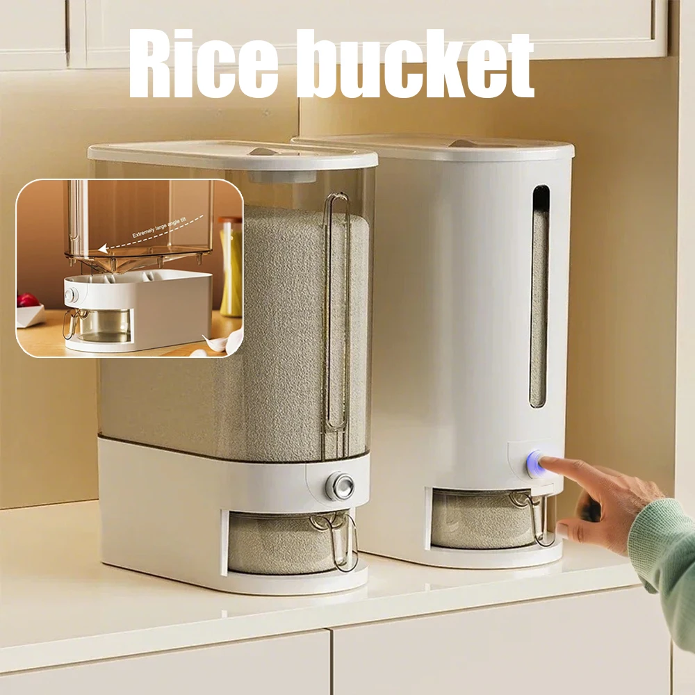 

Sealed Rice Bucket Insect-proof Moisture-proof Rice Dispenser with Cup Kitchen Grain Coarse Cereals Boxes Storage Container밀폐용기