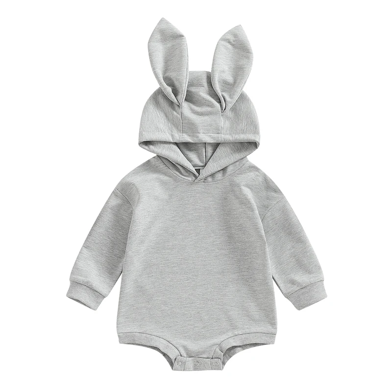 

Newborn Boy Girl Easter Rabbit Ear Romper Unisex Baby Clothes Infant Hood Long Short Sleeve Bunny Ears Outfit