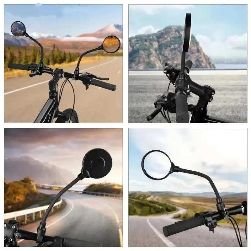 Premium 360-Degree Rotating Rearview Mirror For Bicycles And Electric Bikes Bendable Hose Adjustable Rearview Mirror