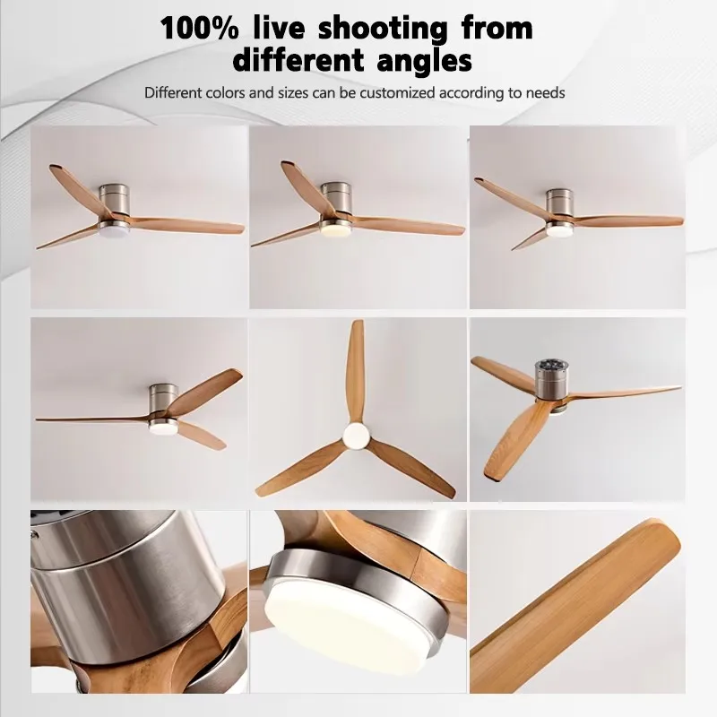 42/52/60inch low floor Ceiling Fan Light LED 3 Colors Dimmable 20W Remote Control for Bedroom Living Room Indoor
