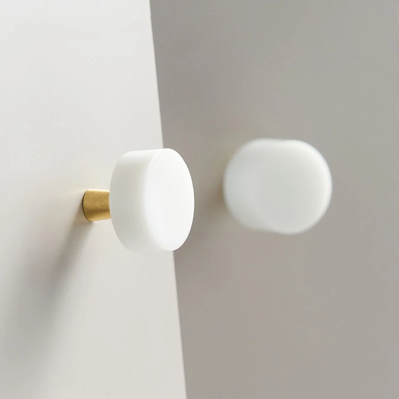 Beicai Brass Marble Crystal Stone Furniture Handles White Green Long Round Pulls Cupboard Wardrobe Dresser Drawer Cabinet Knobs
