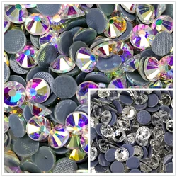AAAA+ Good Quality Crystal Clear AB Hot Fix Rhinestone More Shiny Super Bright Hotfix Iron On Stones.SS4-SS40