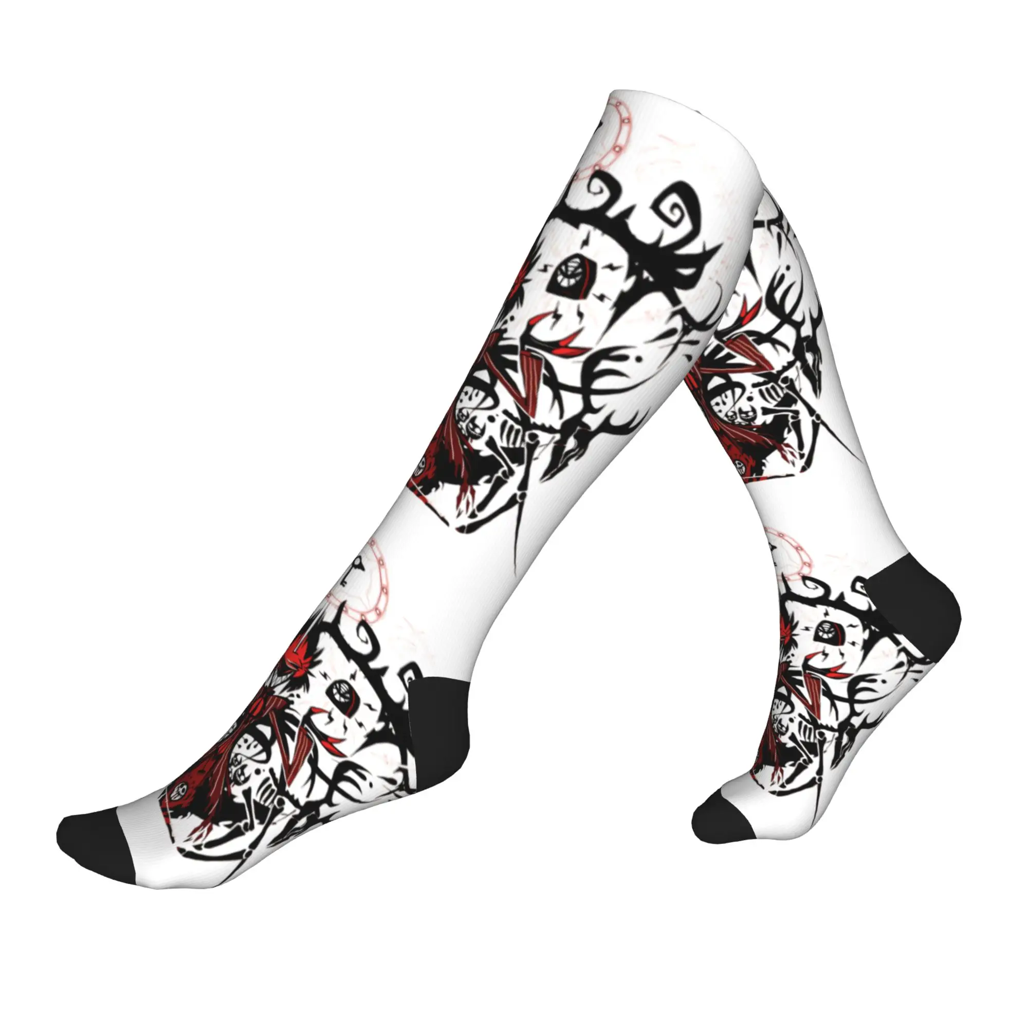 

Novelty Printing Hazbins Anime Animation Hotel Alastor Socks for Men Women Stretch Summer Autumn Winter Sports Compression Socks