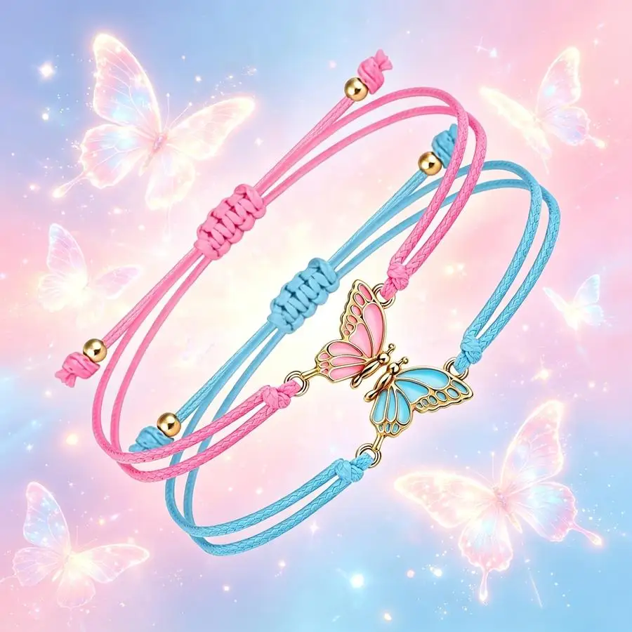1/5/10/20/50/100pcs Matching Butterfly Bracelets Bestie Friendship Bracelets Back-To-School Gifts Mother-Daughter Matching Brace