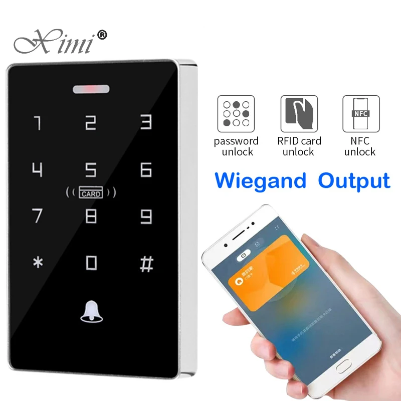 13.56Mhz NFC RFID Access Control Keypad IC Card Reader Door Access Control System Door Lock Opener Keyboard System