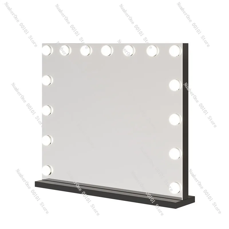 

LED Makeup Mirror with Bulbs,European Square Desktop Beauty Mirror,Smart Touch Three-Color Fill Light Vanity Mirror