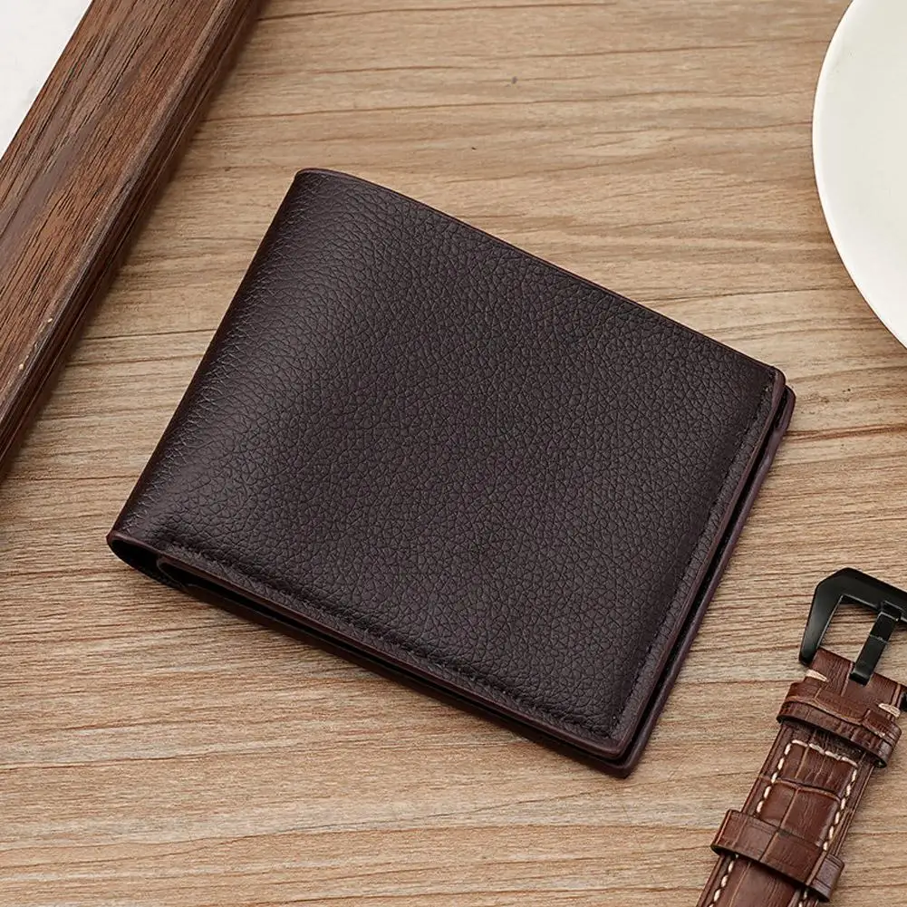 

Кошелек простого дизайна, стильные мужские кошельки из искусственной кожи с несколькими карманами для деловых поездок, повседневного использования, сплошной цвет для A6q6