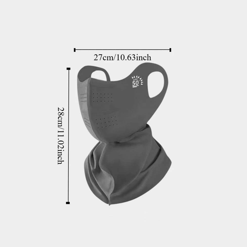 패션 여름 풀 페이스 선 스크린 베일 UPF 50+ 안티 UV 아이스 실크 페이스 커버 야외 통기성 넥 랩 커버 등산